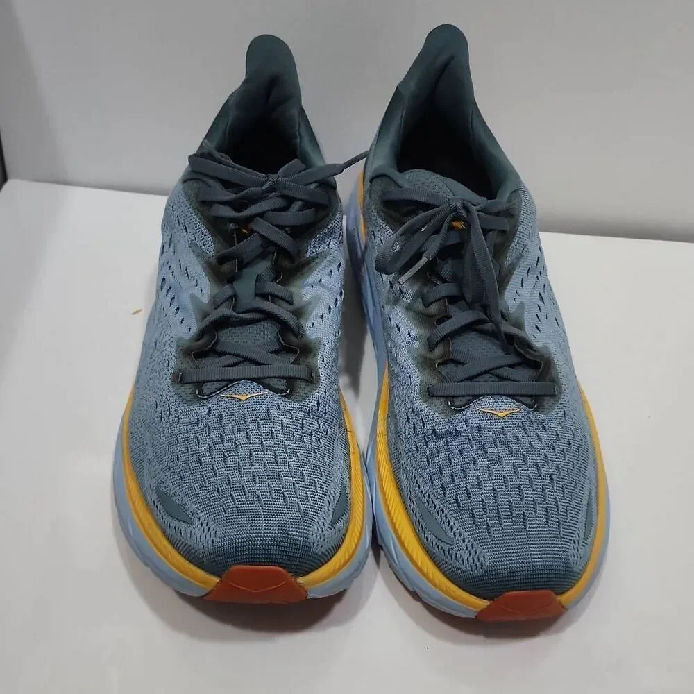 Hoka One Clifton 8 Sneakers Goblin Blue and Mountain Spring 12.5D